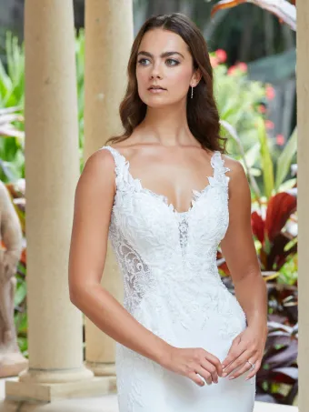 Christina Wu Brides 15833  Trumpet Wedding Dress with Lace Bodice and Train #3 frontface vertical cropped thumbnail