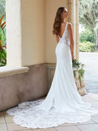 Christina Wu Brides 15833  Trumpet Wedding Dress with Lace Bodice and Train #2 default backface vertical thumbnail