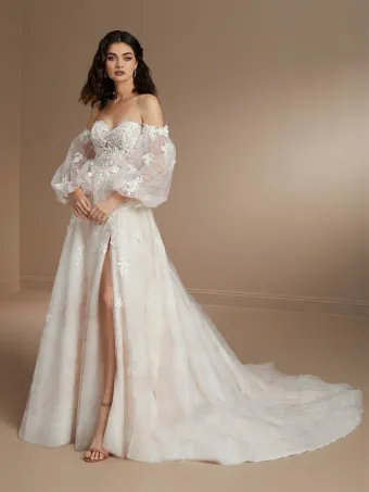 Christina Wu Brides 15850P  A-line Sweetheart Wedding Dress with Appliques and Slit #1 frontface vertical thumbnail