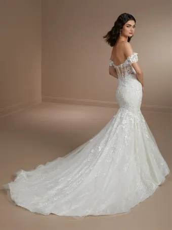 Christina Wu Brides 15855  Lace Trumpet Wedding Dress with Off-Shoulder Neckline #2 default backface vertical thumbnail