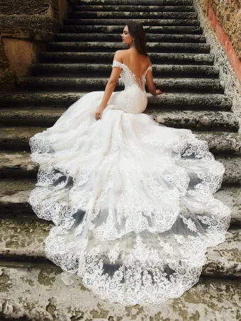 Christina Wu Brides 15859  Elegant Mermaid Wedding Gown with Train #2 backface vertical thumbnail