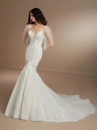 Christina Wu Brides 15863  Trumpet Wedding Dress with Plunging V-neck #0 default frontface vertical thumbnail