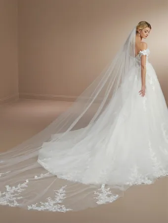 Christina Wu Brides 15864  A-Line Off-Shoulder Lace Wedding Dress Gown #1 backface vertical thumbnail