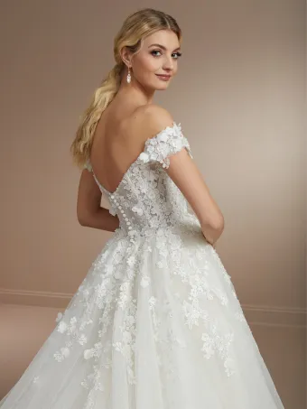 Christina Wu Brides 15864  A-Line Off-Shoulder Lace Wedding Dress Gown #5 backface vertical cropped thumbnail