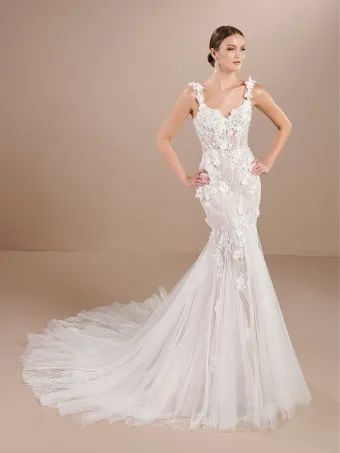 Christina Wu Brides 15865  Mermaid Wedding Dress with Floral Appliques #0 default frontface vertical thumbnail