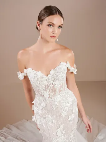 Christina Wu Brides 15865  Mermaid Wedding Dress with Floral Appliques #2 frontface vertical cropped thumbnail