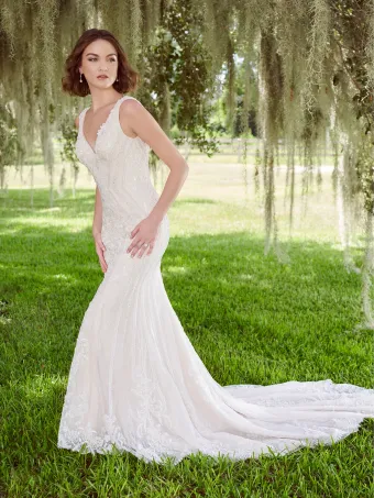 Christina Wu Brides 15869  Elegant Trumpet Wedding Dress with Lace Appliques #0 default frontface vertical thumbnail