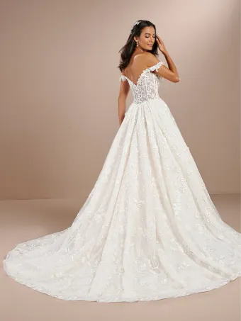 Christina Wu Brides 15871  A-Line Wedding Dress with Lace Appliques and Train #1 default backface vertical thumbnail