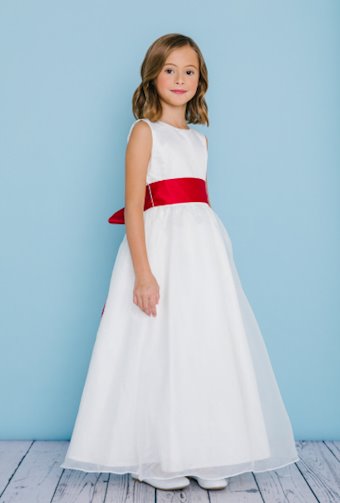 Rosebud Fashions 5101  Flower Girl Dress Scoop Neck Full Length #2 frontface backface vertical thumbnail