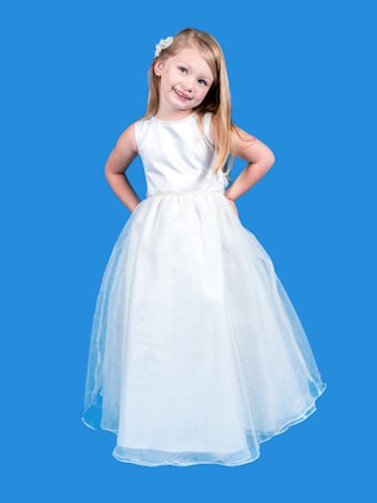 Rosebud Fashions 5105  Elegant Sleeveless Flower Girl Gown #2 frontface backface vertical thumbnail