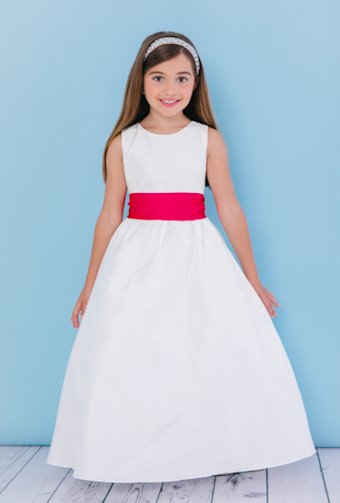 Rosebud Fashions 5106  Flower Girl A-line Dress with Scoop Neckline #1 frontface backface vertical thumbnail