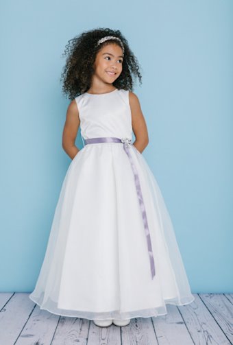 Rosebud Fashions 5109  Flower Girl A-line Scoop Neck Dress #2 frontface backface vertical thumbnail