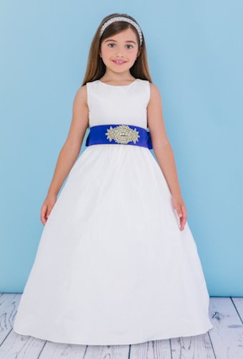Rosebud Fashions 5115  Sleeveless Scoop Neck Flower Girl Dress with Beading #1 frontface backface vertical thumbnail