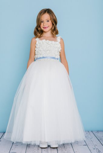 Rosebud Fashions 5131  Flower Girl Ballgown Dress with Tulle Skirt #2 frontface backface vertical thumbnail