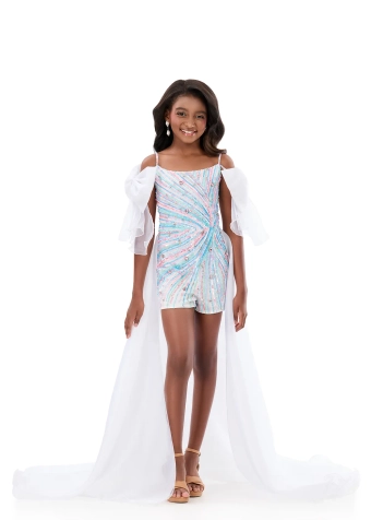 Ashley Lauren Style #8351 #0 default Multi/Ivory frontface vertical thumbnail