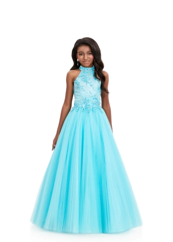 Ashley Lauren Style #8366 #1 Aqua frontface vertical thumbnail