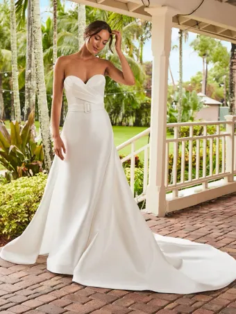 Adrianna Papell Platinum 31209  A-line Sweetheart Wedding Dress with Train #0 default frontface vertical thumbnail