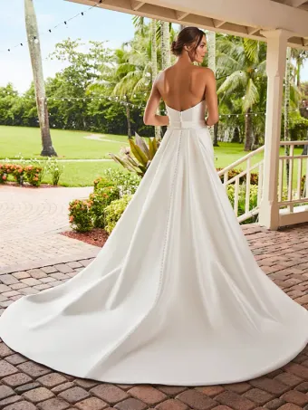 Adrianna Papell Platinum 31209  A-line Sweetheart Wedding Dress with Train #1 default backface vertical thumbnail