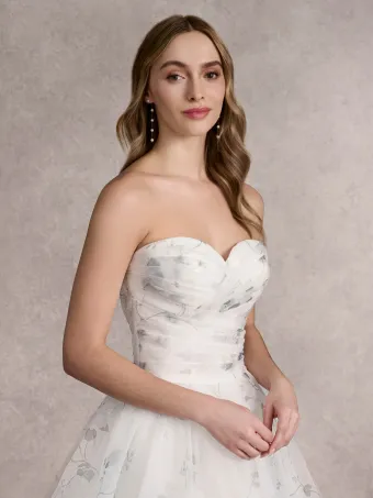 Adrianna Papell Platinum 31255P  Elegant Off-Shoulder Ballgown Wedding Dress #2 frontface vertical cropped thumbnail