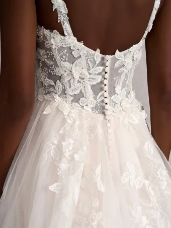 Adrianna Papell Platinum 31261  A-line Sweetheart Lace Wedding Dress with Appliques #3 backface vertical cropped thumbnail