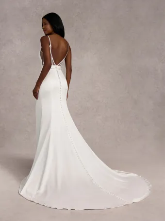 Adrianna Papell Platinum 31263  Wedding Dress with Slit and Train #1 default backface vertical thumbnail