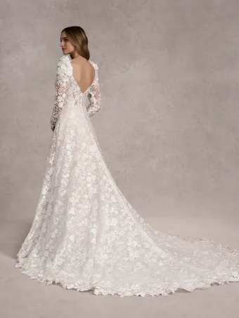 Adrianna Papell Platinum 31270  A-line Lace Wedding Dress with Square Neck Long Sleeves #1 default backface vertical thumbnail