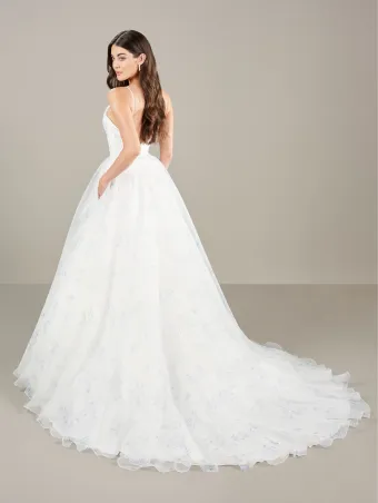 Adrianna Papell Platinum 31271  Romantic Organza Print Ball Gown Wedding Dress #3 backface vertical thumbnail
