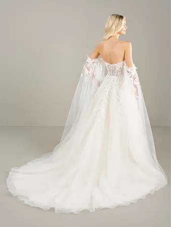 Adrianna Papell Platinum 31277  A-line Sweetheart Lace Wedding Dress #3 backface vertical thumbnail