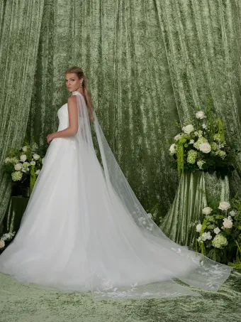 Adrianna Papell Platinum 31356  Strapless Ballgown Wedding Dress #3 backface vertical thumbnail