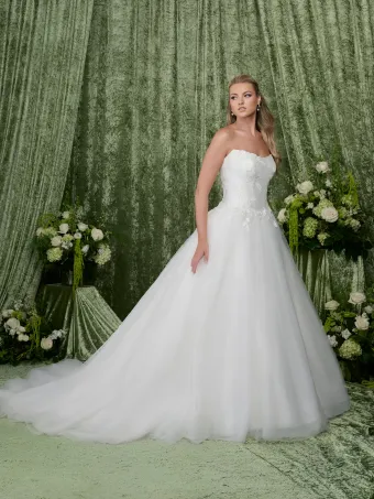 Adrianna Papell Platinum 31356  Strapless Ballgown Wedding Dress #1 frontface vertical thumbnail