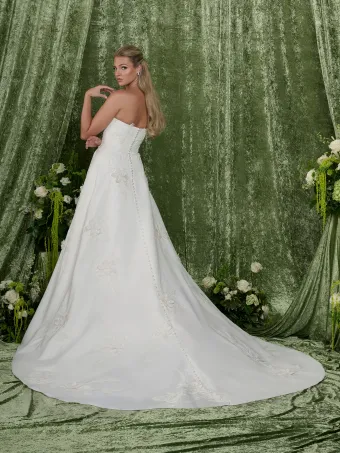 Adrianna Papell Platinum 31361  A-line Strapless Wedding Dress with Appliques #2 default backface vertical thumbnail