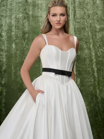 Adrianna Papell Platinum 31363  A-Line Sweetheart Wedding Dress with Train #2 frontface vertical cropped thumbnail