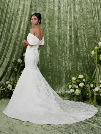 Adrianna Papell Platinum 31364  Trumpet Wedding Dress with Off-Shoulder Sweetheart Neckline #1 default backface vertical thumbnail