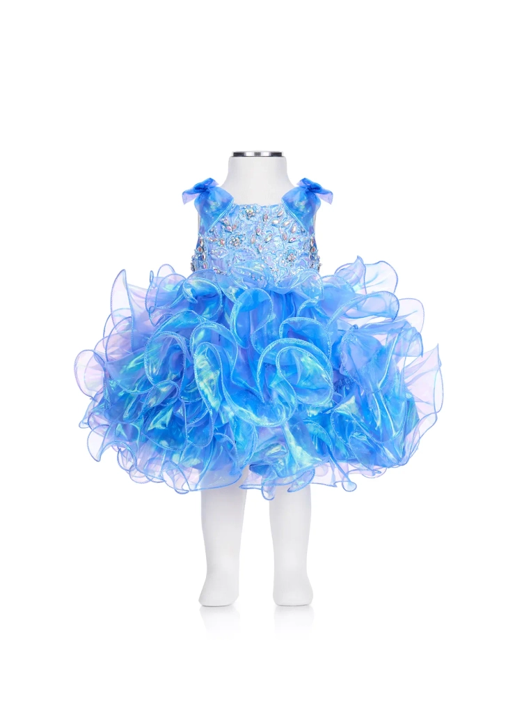 blue cupcake dress Ashley Lauren Young Girl Pageant Young Girl Pageant Dresses eye fastening