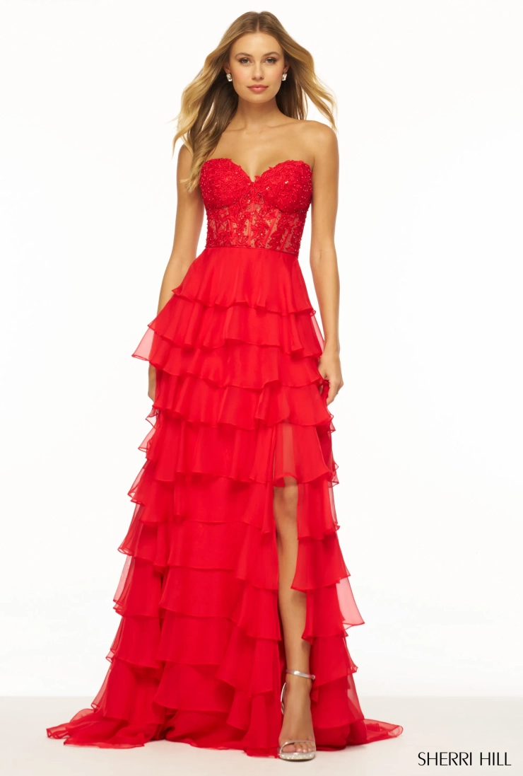 Sherri Hill Style #56162 #1 Red frontface vertical picture