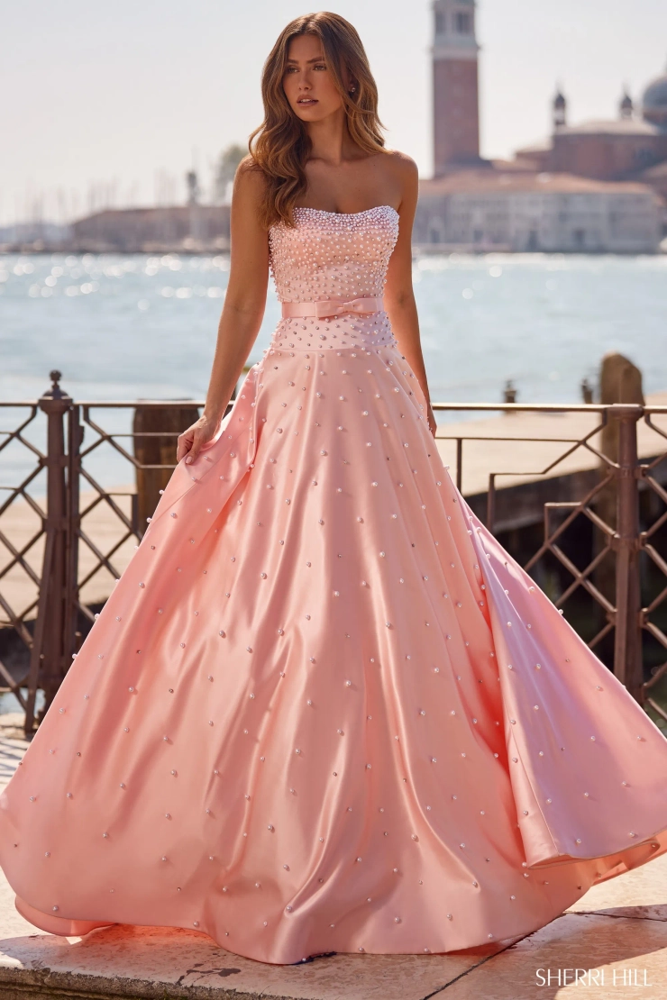 Sherri Hill 57235 #1 Blush frontface vertical picture