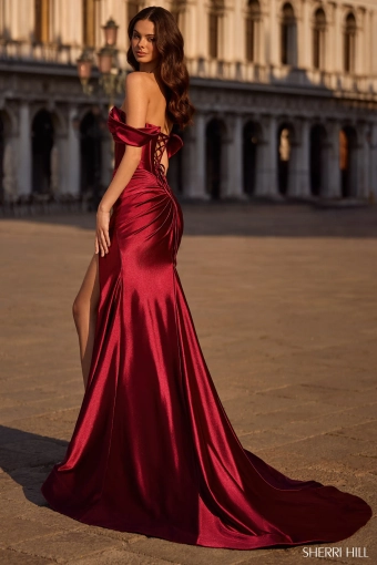 Sherri Hill Style #57253 #2 default Burgundy backface vertical thumbnail