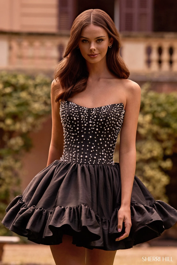 Sherri Hill 57291 #0 default Black frontface vertical cropped picture