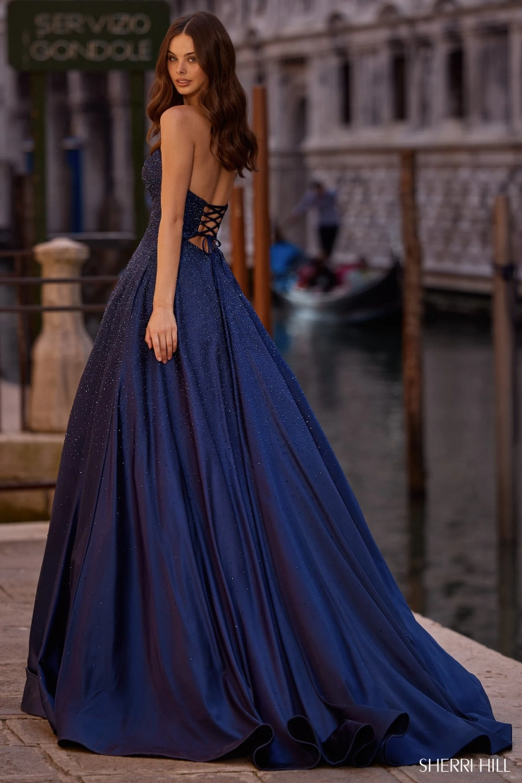 Sherri Hill 57552 #1 default Navy backface vertical picture