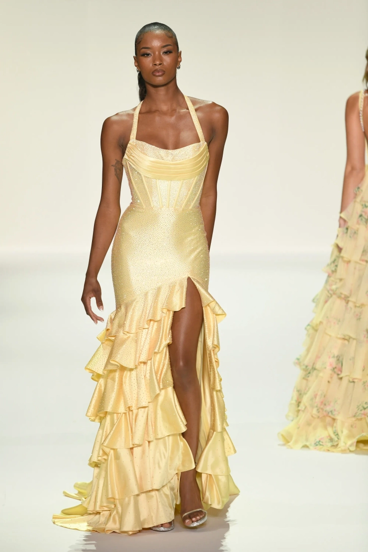 Sherri Hill 57618 #1 Yellow frontface vertical picture