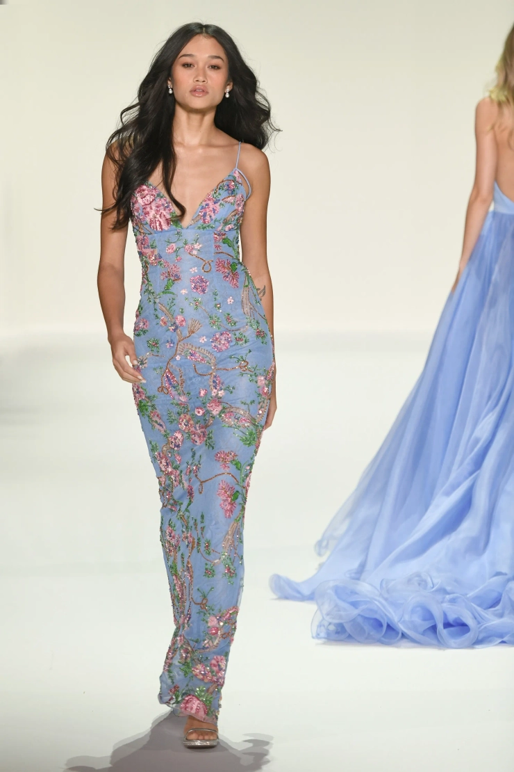 Sherri Hill 57670 #1 Periwinkle Print frontface vertical picture