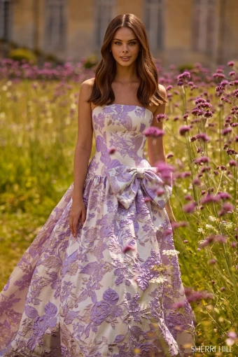 Sherri Hill 57730 $1 Ivory/Lilac frontface vertical thumbnail