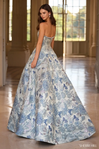 Sherri Hill 57741 $2 default Light Blue Print backface vertical thumbnail