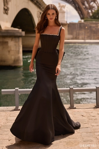 Sherri Hill 57743 $0 default Black frontface vertical thumbnail