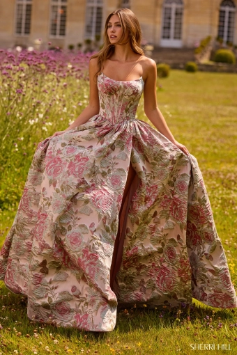 Sherri Hill 57757 $1 Nude/Multi frontface vertical thumbnail