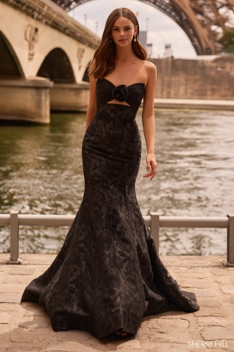 Sherri Hill 57792 $0 default Black frontface vertical thumbnail