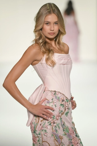 Sherri Hill 57795 $5 Light Pink Print frontface vertical cropped thumbnail