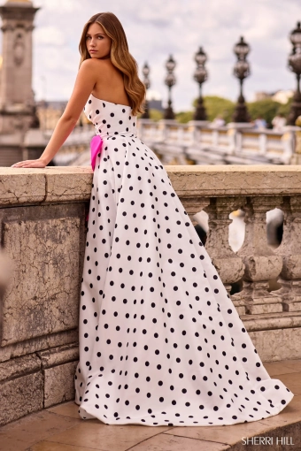 Sherri Hill 57804 $1 default Ivory/Black/Fuchsia backface vertical thumbnail