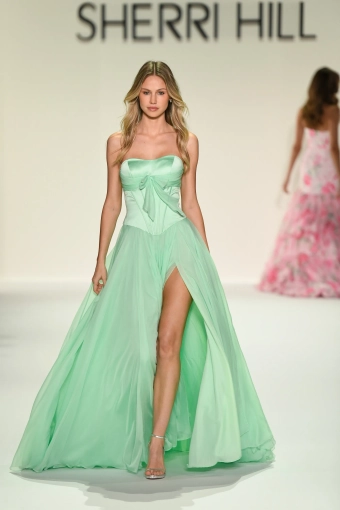 Sherri Hill 57810 $1 Light Green frontface vertical thumbnail