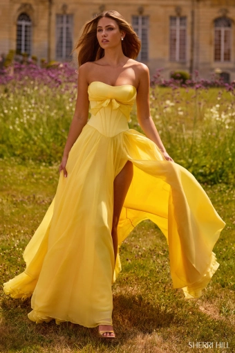 Sherri Hill 57810 $2 Light Yellow frontface vertical thumbnail